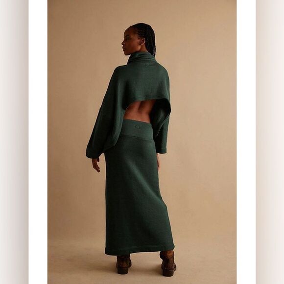 free people freest milley knit skirt top set terry gray - Picture 3 of 7